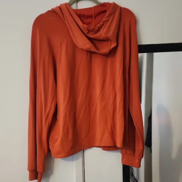 Athleta Orange Lightweight Hoodie Cozy Pullover - Picture 3 of 10